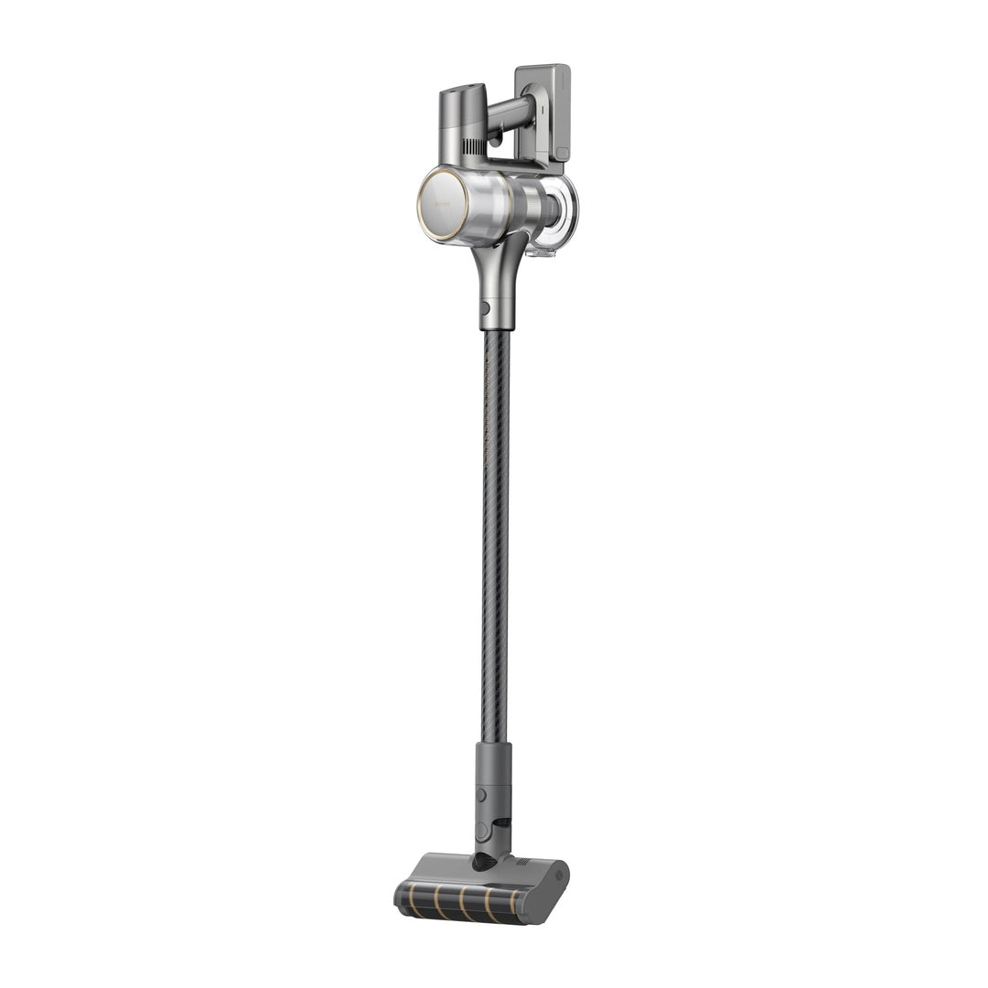 Dreame R20 VTV97A cordless stick vacuum standing upright, rear view