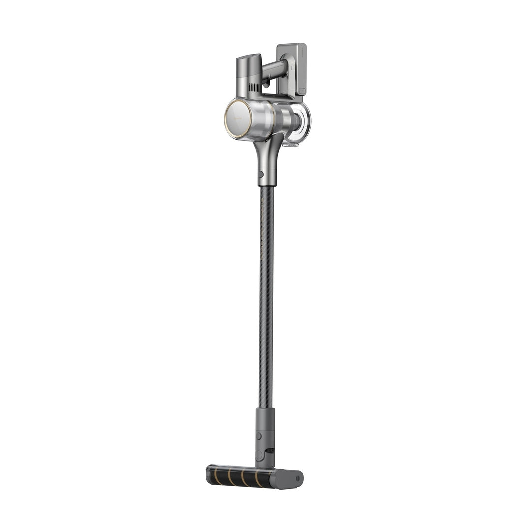 Dreame R20 VTV97A cordless stick vacuum standing upright, side view