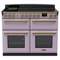 Rangemaster Estel Deluxe 110 Induction range cooker in Heather with Antique Brass trim