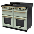Rangemaster Estel Deluxe 110 Induction range cooker in Mint with Antique Brass trim