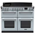 Rangemaster Estel Deluxe 110 Induction range cooker in Misty Blue with Chrome trim