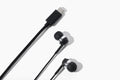 Sennheiser CX 80U USB-C Earphones Black — earbuds and cable, diagonal flatlay