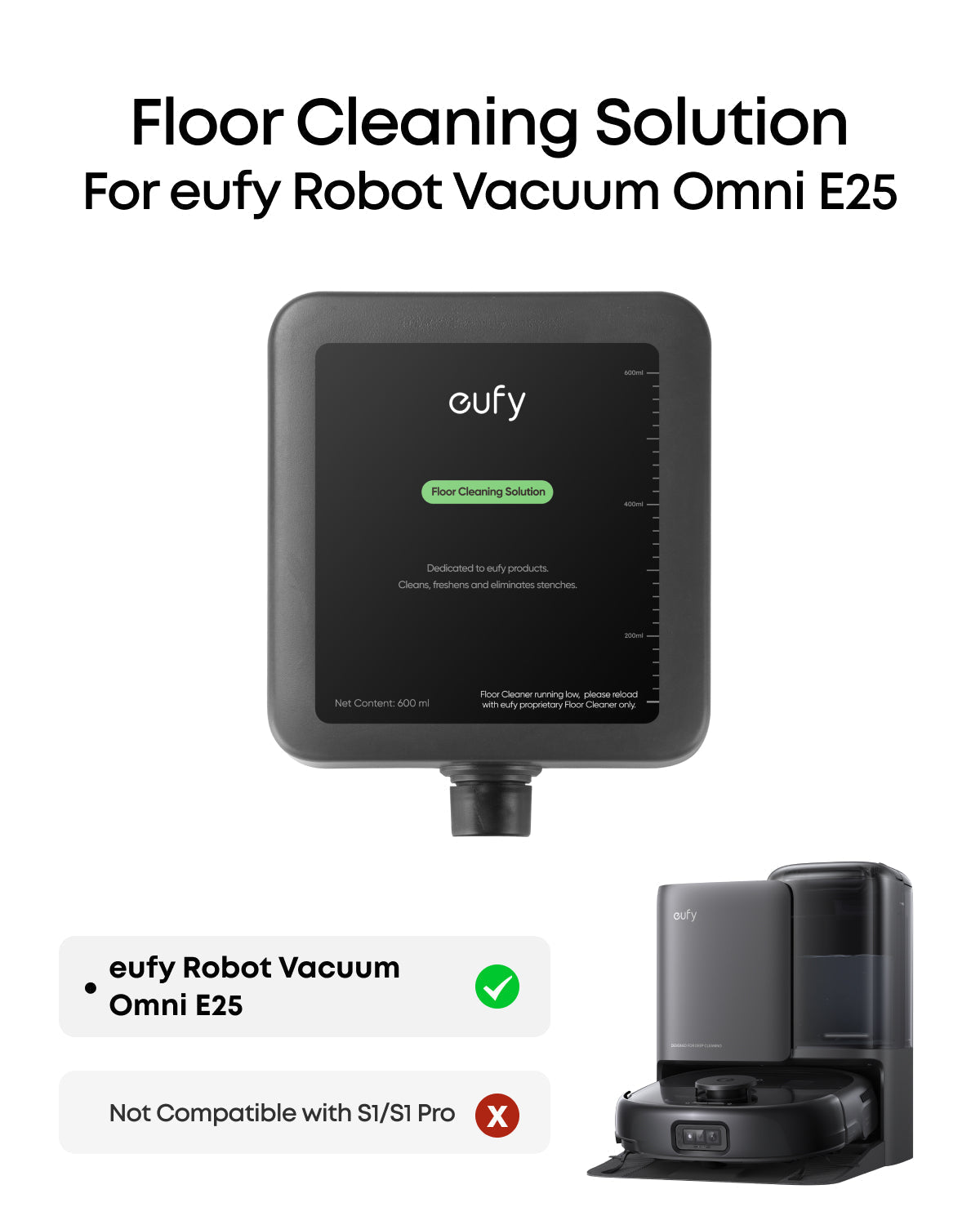 Eufy Floor Cleaning Solution 600 ml for Omni E25 | T291HA11
