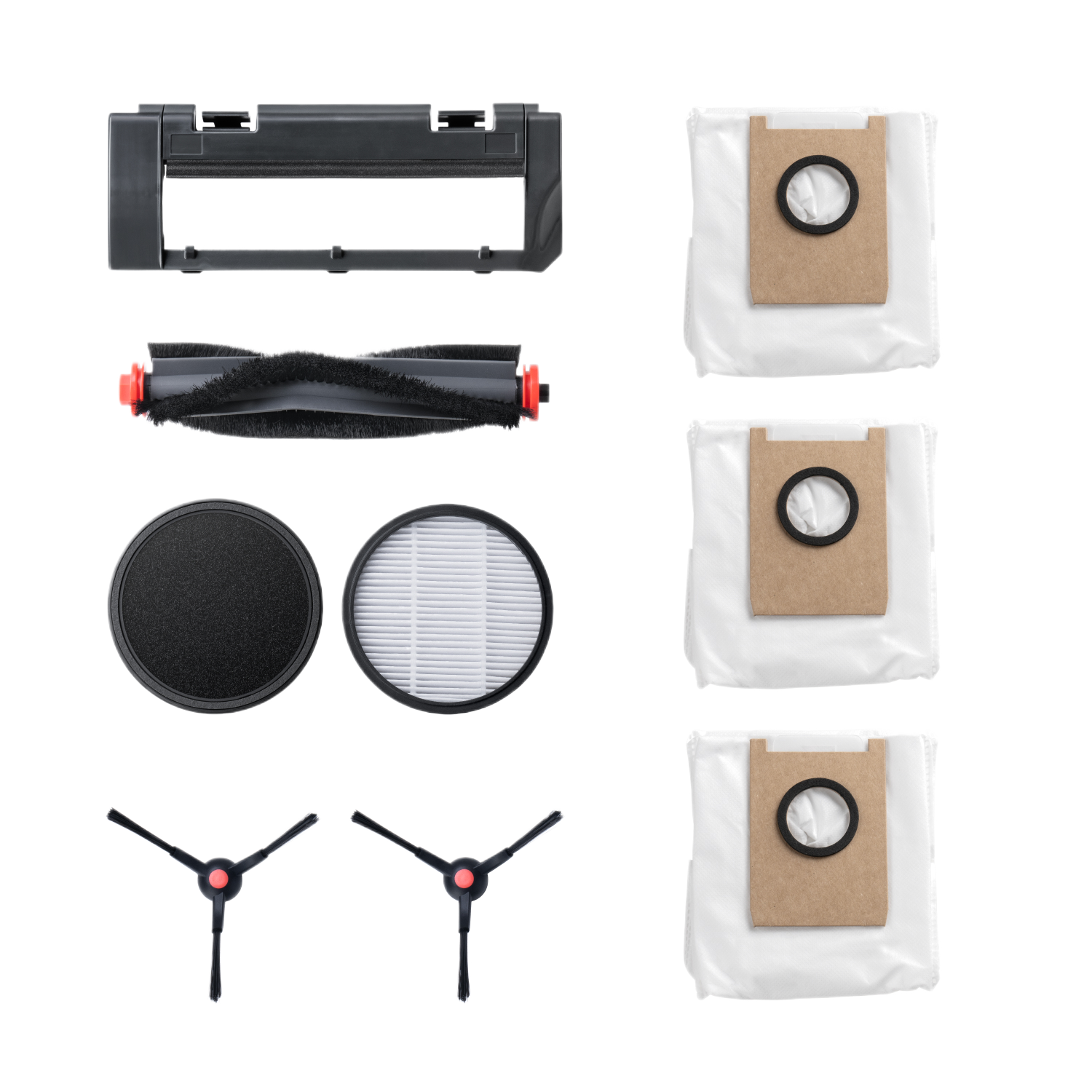 Eufy 3‑in‑1 E20 Robot Vacuum Accessories Kit, Filter x2 + Side Brush x2 + Dust Bag x3 | T29J1011