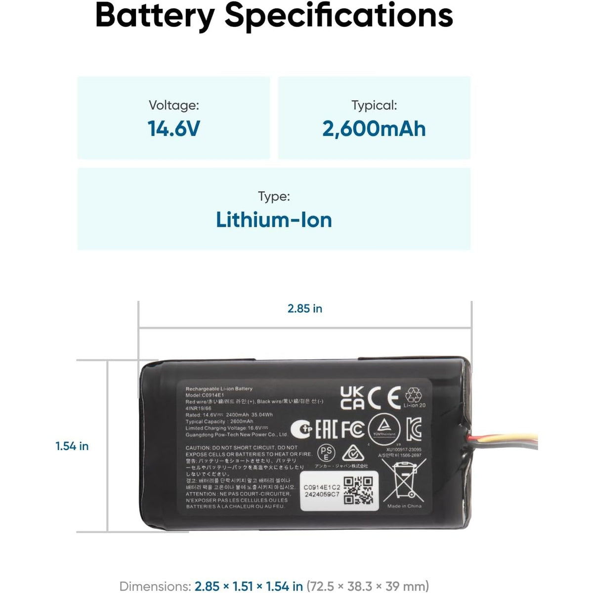 Eufy RoboVac Replacement Battery Pack | T29D8011 Eufy Vacuum Accessories Euronics Ireland