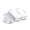 TP-Link TL-WPA4220 TKIT AV600 Powerline Wi-Fi Booster 2 LAN, 3 units — product view, three units (one plain adapter, two Wi-Fi units)