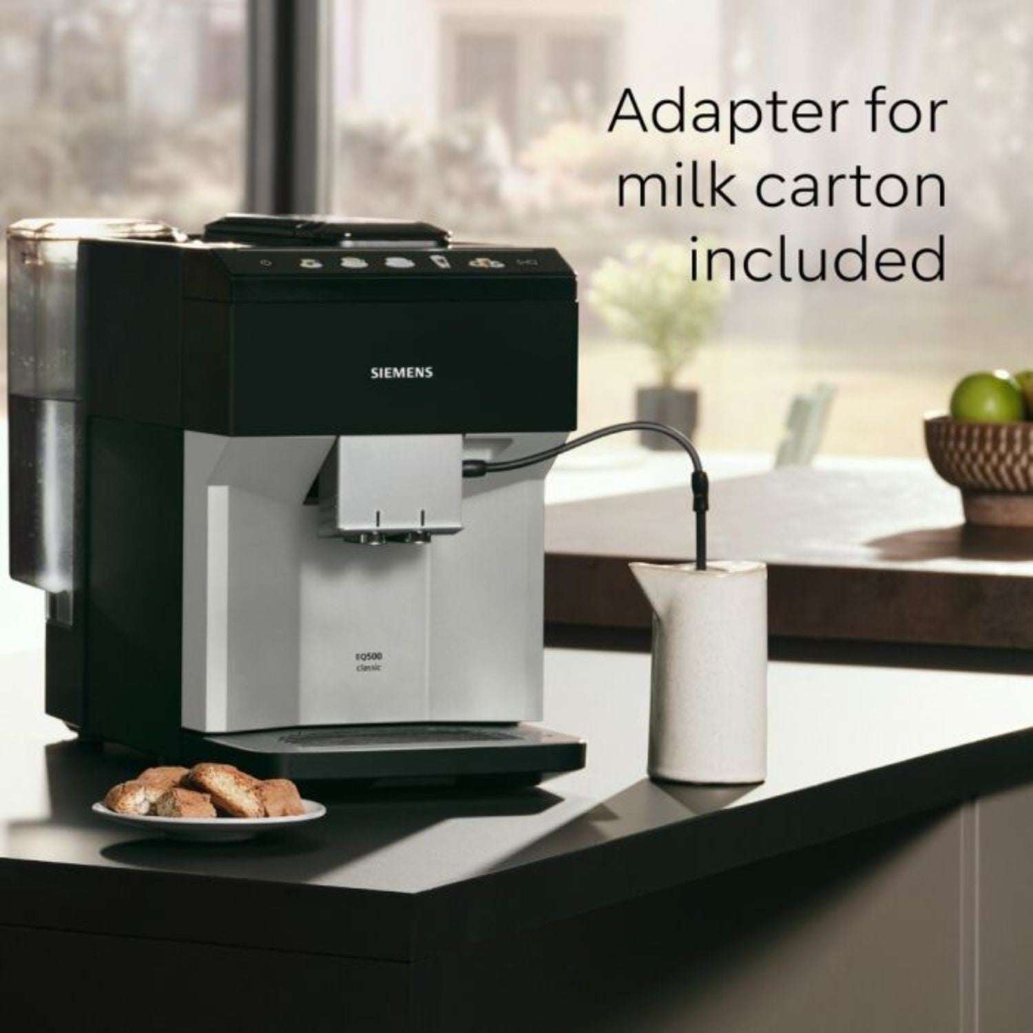 Siemens EQ500 Classic Bean‑to‑Cup Coffee Machine | TP515GB1 (Daylight Silver / Piano Black)