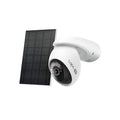 Tapo C660 KIT 4K solar-powered pan and tilt security camera and panel, front angled view