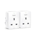 Tapo P100 mini smart Wi-Fi socket, 2-pack — product view showing two plugs