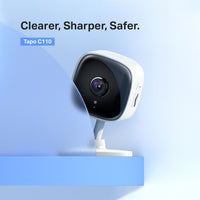 Tapo C110 home security Wi-Fi camera hero shot with 'Tapo C110' model badge