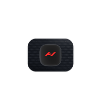 Hyperice Venom Go wearable heat and vibration massager, black — pod and pad, front view