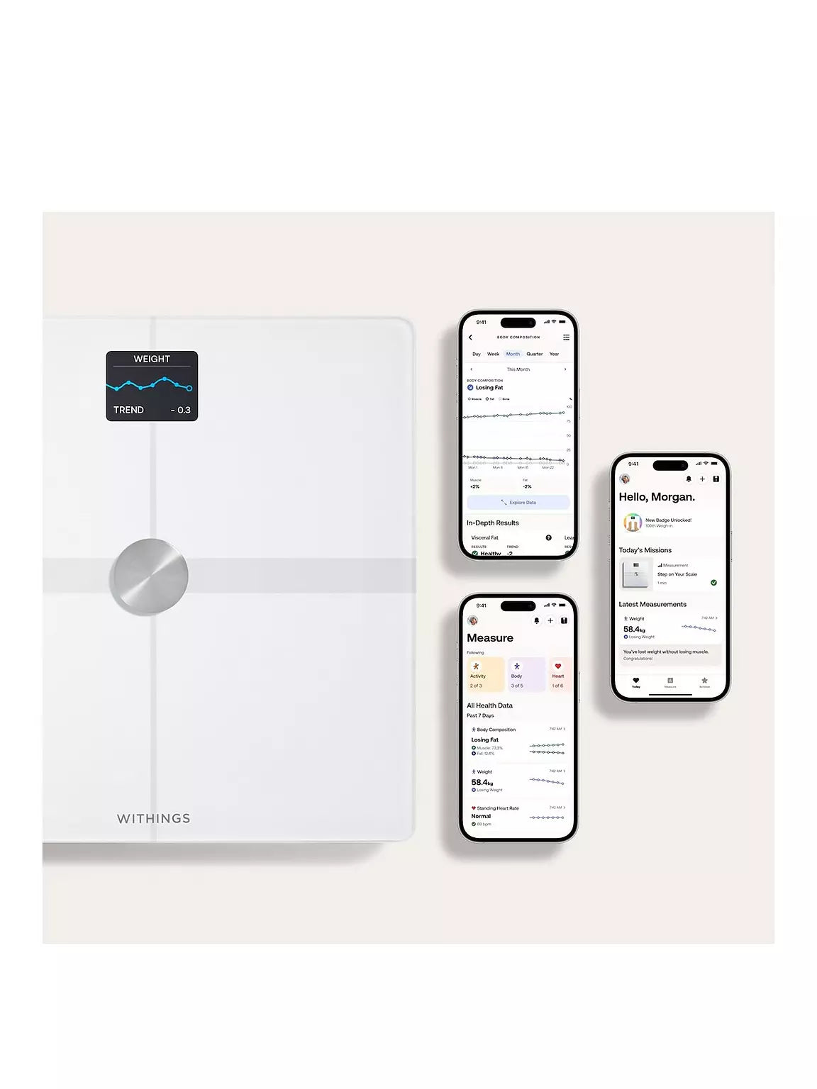 Withings Body Smart - Smart Scale with Body Composition & Weight Tracking - White | 78-WBS13-White-All-Inter