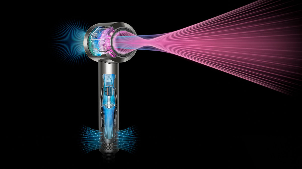 Dyson Supersonic Straight+Wavy Hair Dryer - Prussian Blue/Rich Copper - digital motor airflow