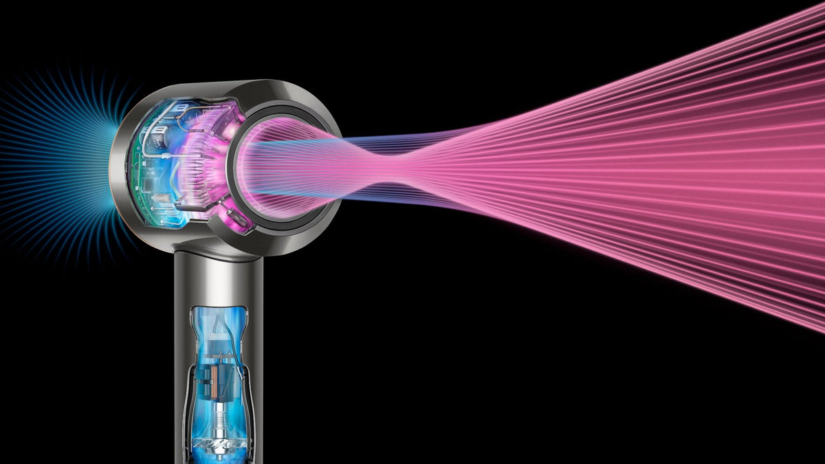 Dyson Supersonic Origin Hair Dryer - Prussian Blue/Rich Copper - digital motor airflow cutaway