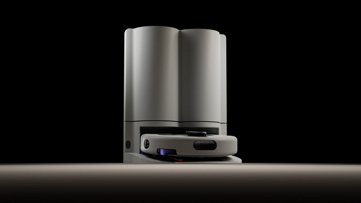 Dyson R2 Nurovi Wash+Dry Robot Vacuum - Light Grey/Vinca Blue - the dock