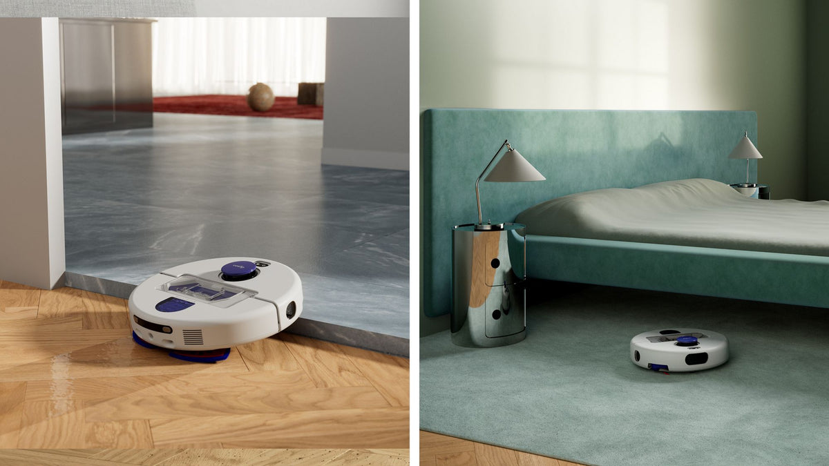Dyson R2 Nurovi Wash+Dry Robot Vacuum - Light Grey/Vinca Blue - cleaning between rooms