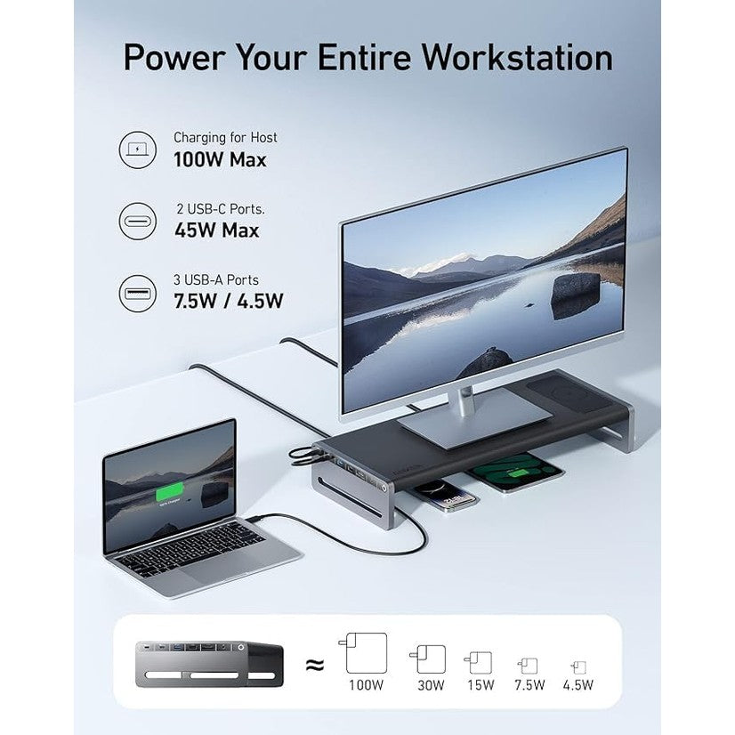 Anker 675 USB-C Docking Station 12-in-1 Monitor Stand Wireless | A83772Z1 Anker Euronics Ireland