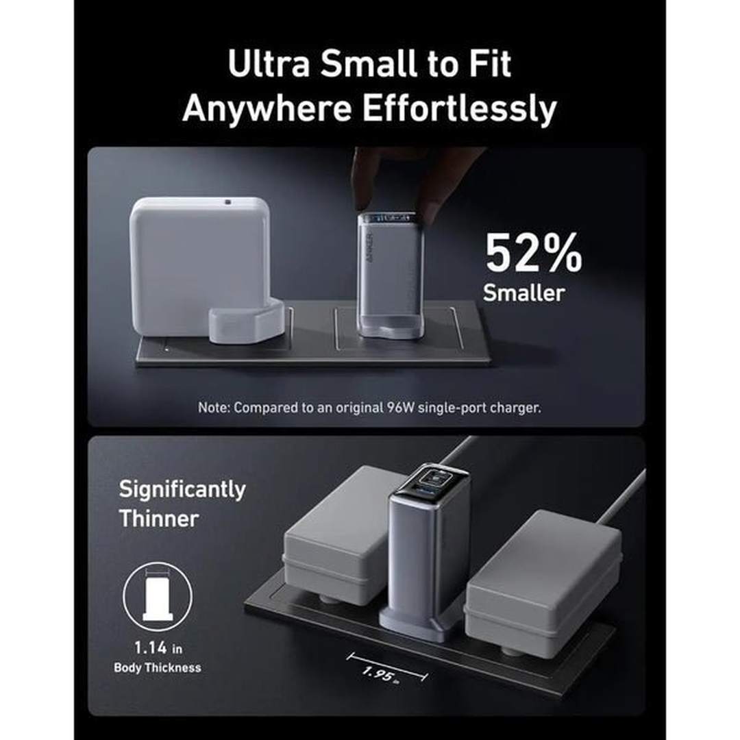 Anker Prime Charger 100W 3 Ports GaNPrime Silver | A2688241 Anker Euronics Ireland