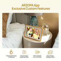 Arzopa D10 10.1" Digital Photo Frame Champagne Gold | Touch Screen Smart Display