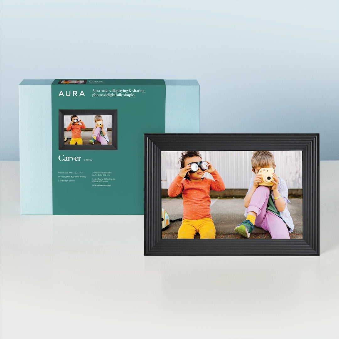 AURA Carver 10.1" WiFi Digital Photo Frame - Gravel | UKA900-BLK Aura Digital Photo Frame Euronics Ireland