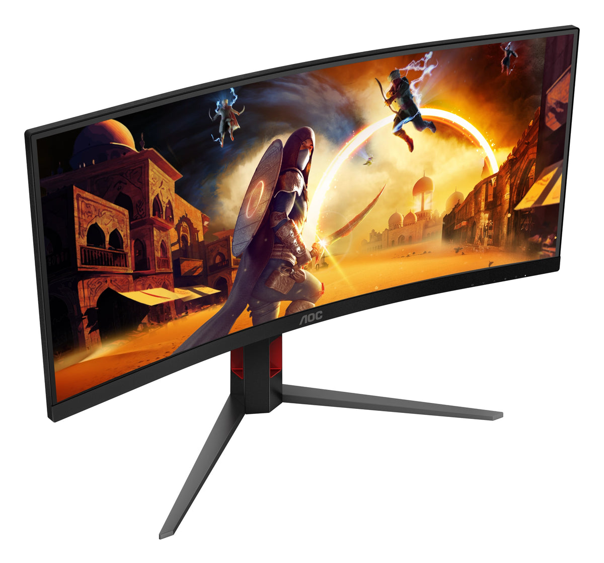 AOC AGON CU34G4P 34" WQHD 180Hz Curved Ultrawide Gaming Monitor - angled view left