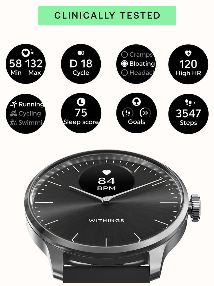 Withings ScanWatch Light - Health Tracking Watch with Heart Rate & SpO2 - Black | 78-HWA11-model 5-All-Int
