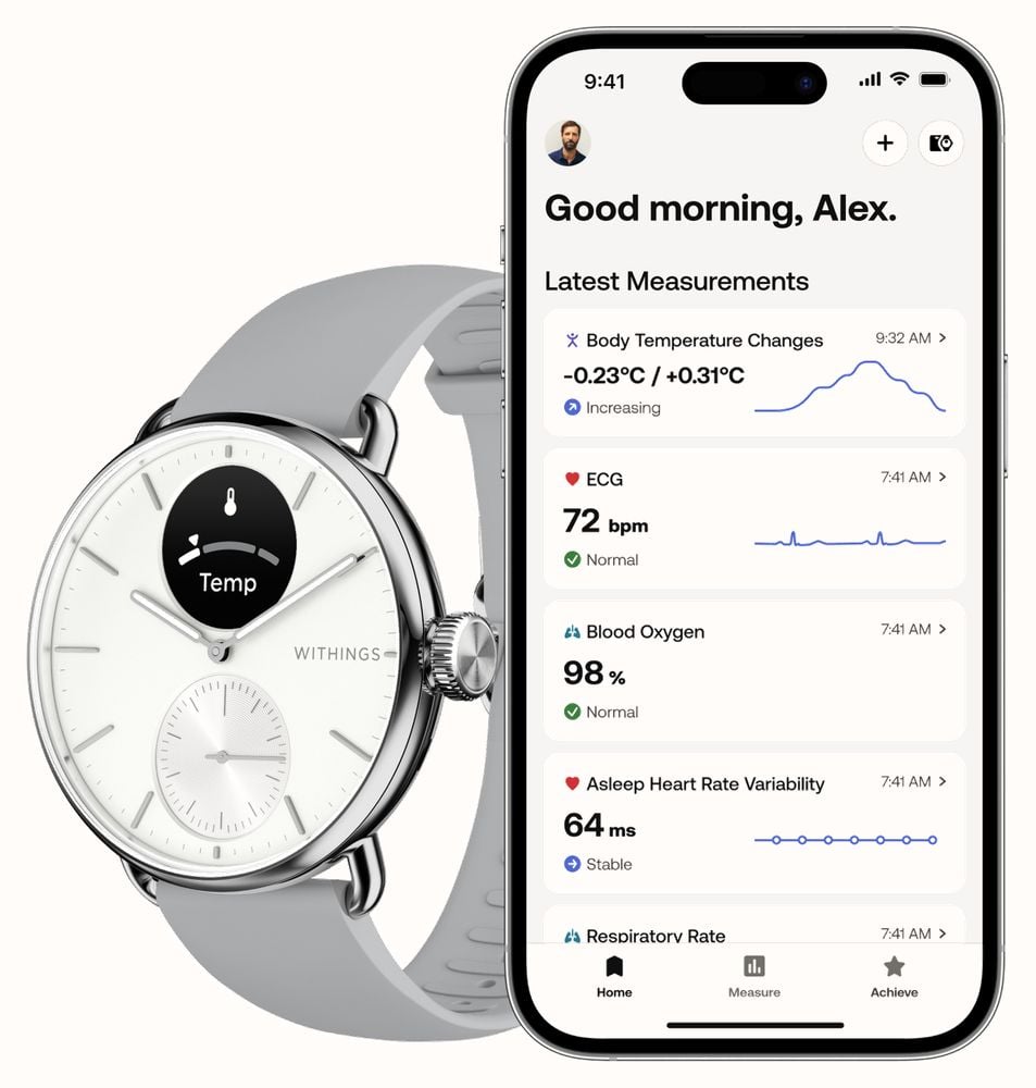 Withings ScanWatch 2 - Health Monitor with ECG & SpO2 - 38mm White
