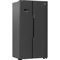 Beko Freestanding American Style Fridge Freezer with NeoFrost™ Black Steel | ASL1442VPZ Beko American Fridge Freezer Euronics Ireland