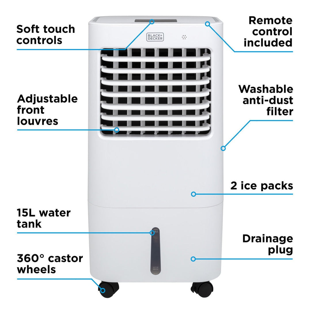 Black & Decker 15 Litre 3 in 1 Air Cooler | BXAC65007GB Black and Decker Air Conditioner Euronics Ireland