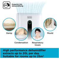 Black & Decker H6000 20L Dehumidifier | BXEH60004GB Black and Decker Dehumidifier Euronics Ireland