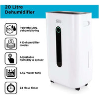 Black & Decker H6000 20L Dehumidifier | BXEH60004GB Black and Decker Dehumidifier Euronics Ireland