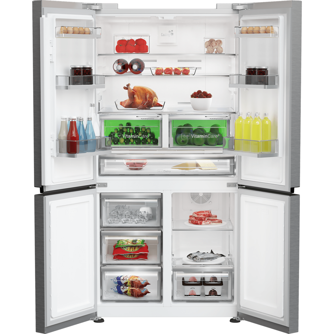 Blomberg 4 Door Fridge Freezer with VitaminCare+ Stainless Steel | KQD114VPX Blomberg American Fridge Freezer Euronics Ireland