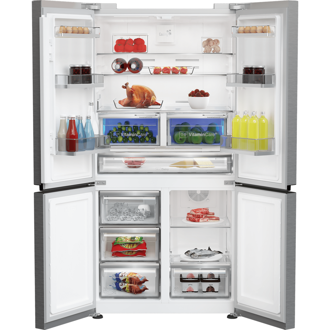 Blomberg 4 Door Fridge Freezer with VitaminCare+ Stainless Steel | KQD114VPX Blomberg American Fridge Freezer Euronics Ireland