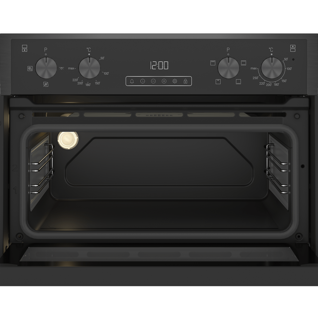 Blomberg 90cm Built-in Fan Double Oven Dark Steel | RODN9202DX Blomberg Oven Euronics Ireland