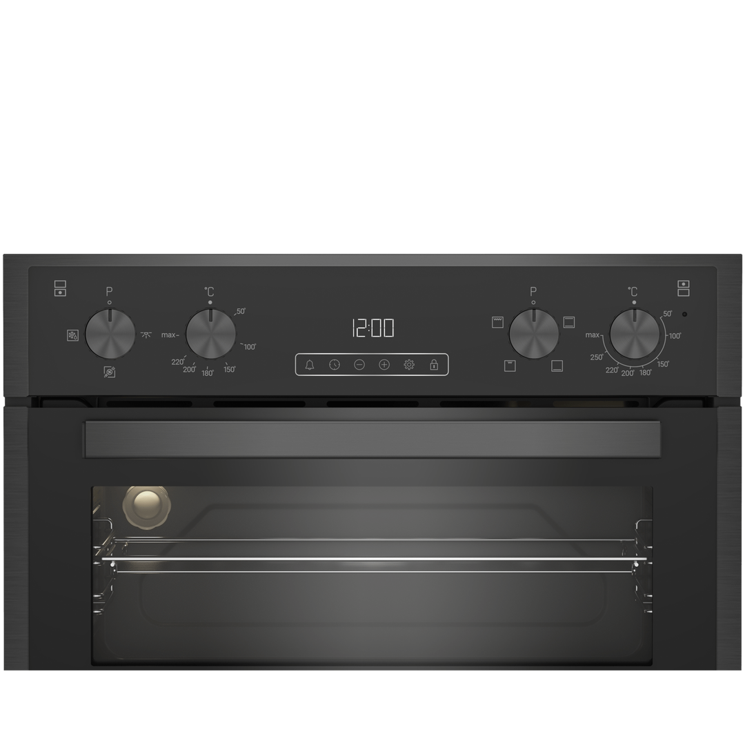 Blomberg 90cm Built-in Fan Double Oven Dark Steel | RODN9202DX Blomberg Oven Euronics Ireland