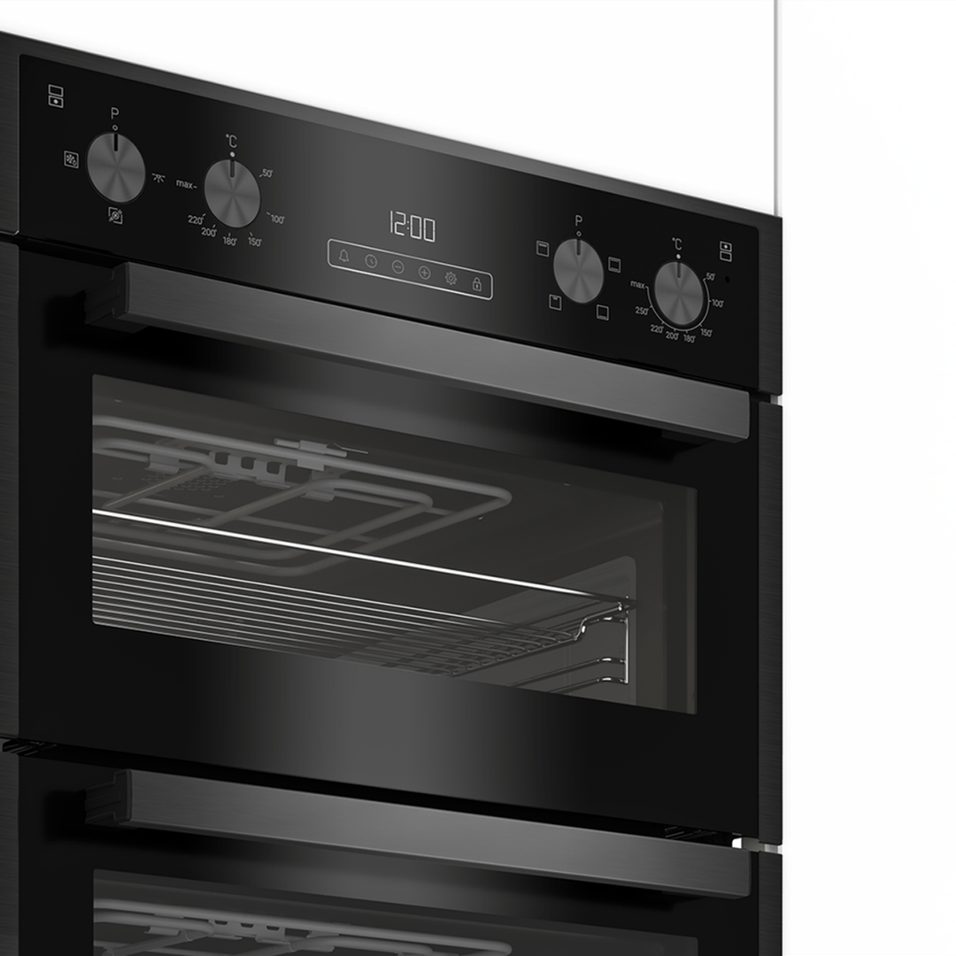 Blomberg 90cm Built-in Fan Double Oven Dark Steel | RODN9202DX Blomberg Oven Euronics Ireland