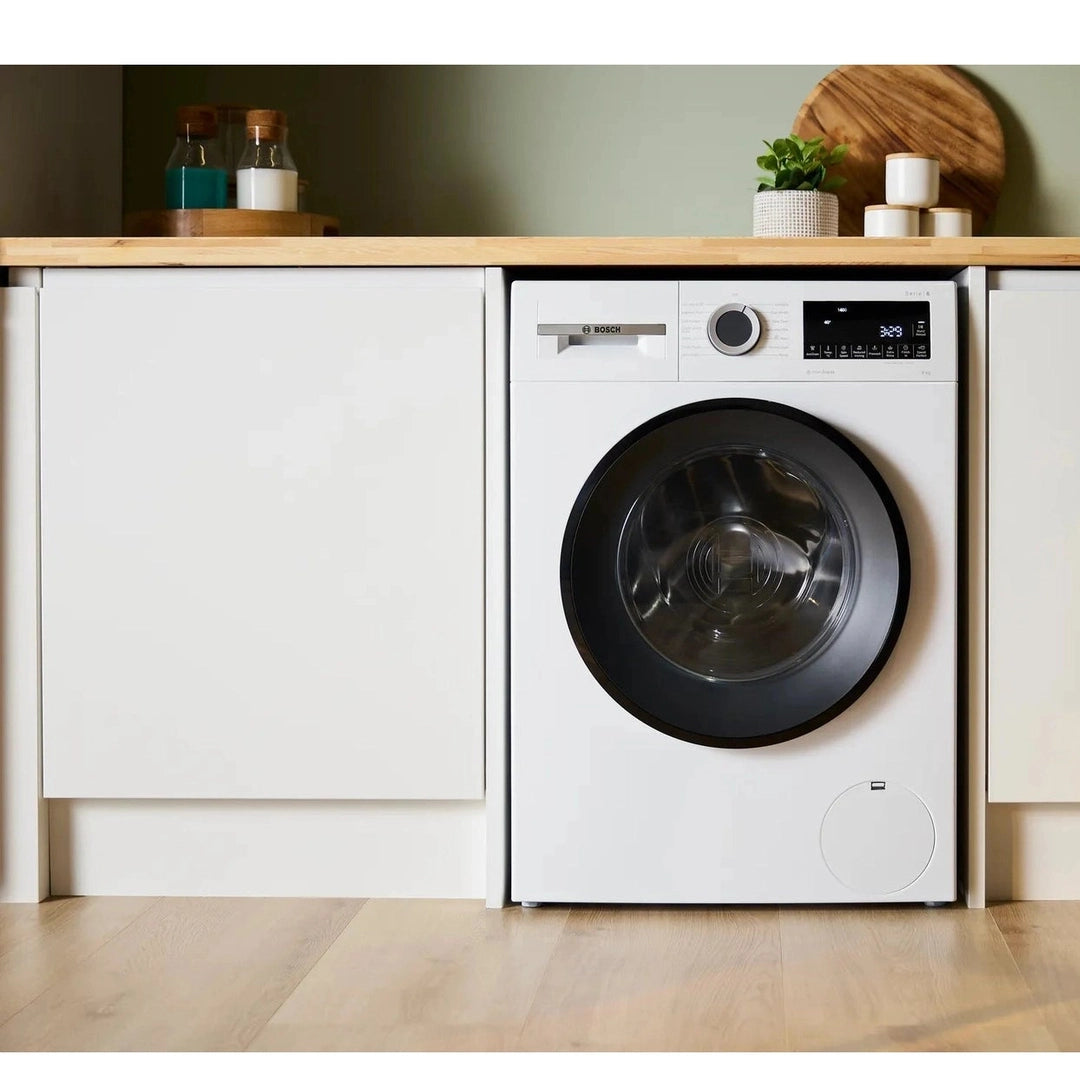 Bosch Series 6 Washing machine, front loader 9kg 1400 rpm - White | WGG24400GB Bosch Washing Machine Euronics Ireland