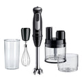 Braun MultiQuick 5 Pro Hand Blender - Black - front view with attachments
