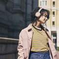 Sony WH-CH520 Wireless On-Ear Headphones - Beige - folded angle view