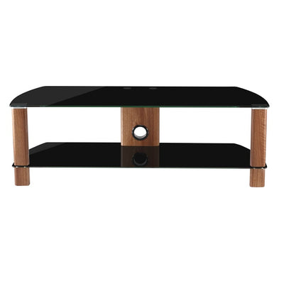 Alphason Century Stand 1200mm, Up to 55" - Walnut & Black Glass | ADCE1200-BLK