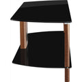 Alphason Century Stand 1200mm, Up to 55" - Walnut & Black Glass | ADCE1200-BLK