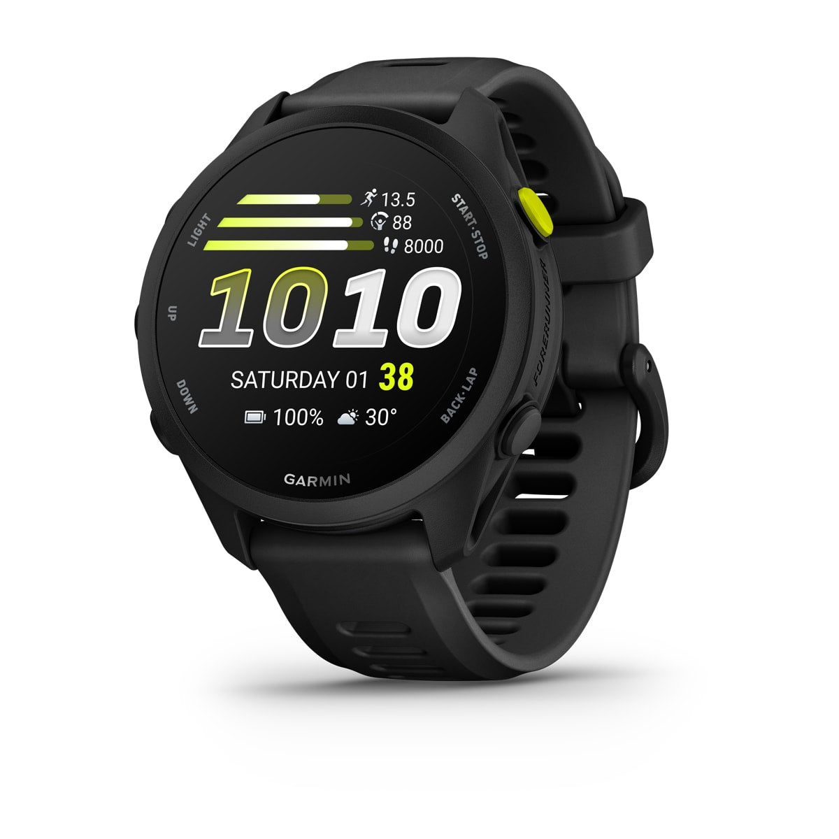 Garmin Forerunner 70 GPS Running Smartwatch - front view , screen on