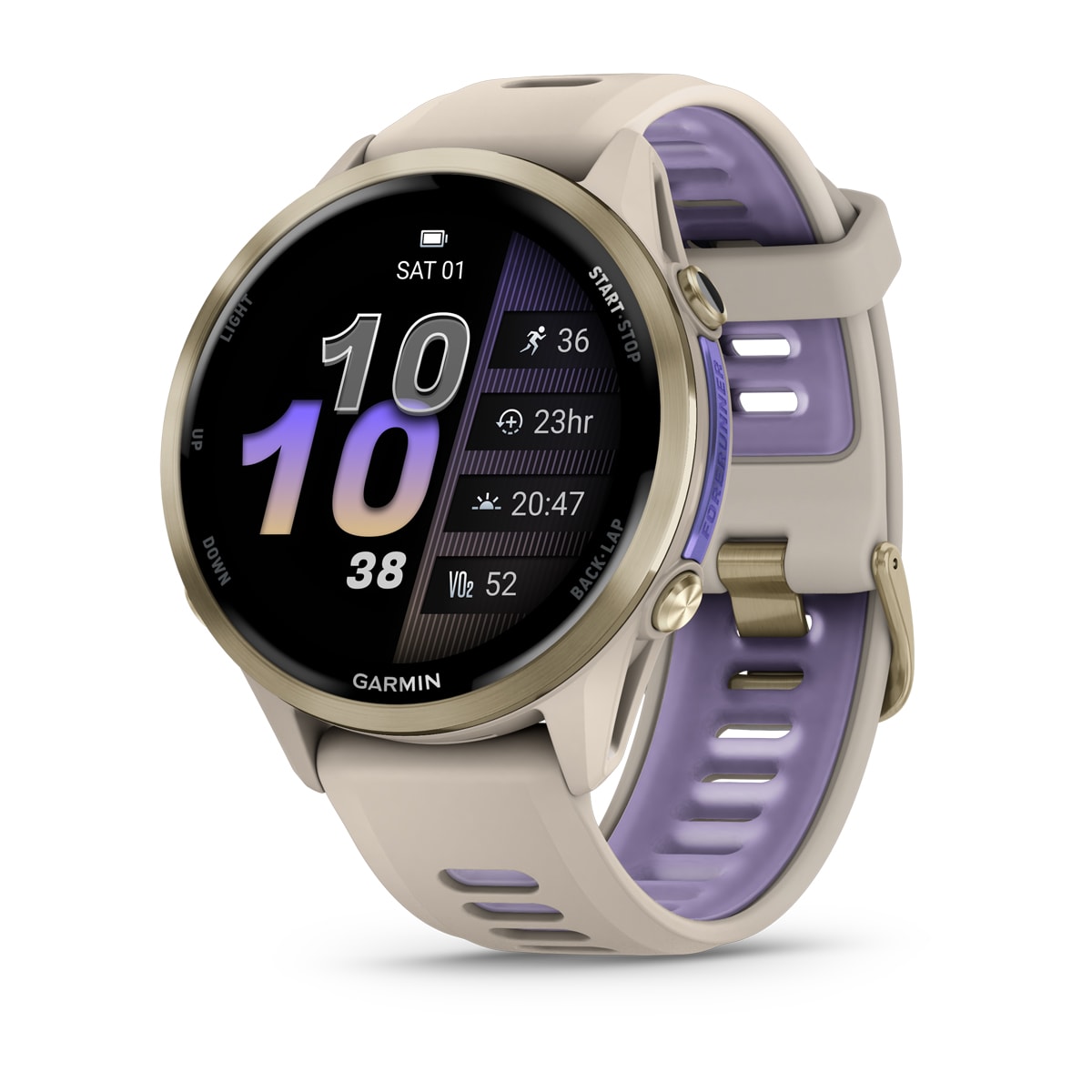 Garmin Forerunner 970 GPS Running Smartwatch - front view , screen on