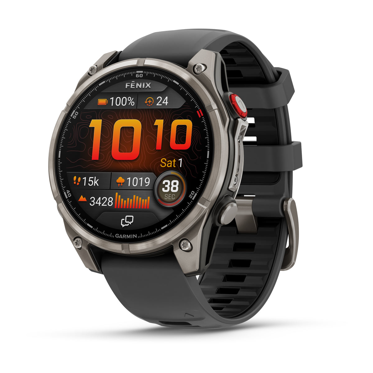 Garmin fenix 8 Pro 47mm AMOLED Sapphire GPS Smartwatch with inReach - front view
