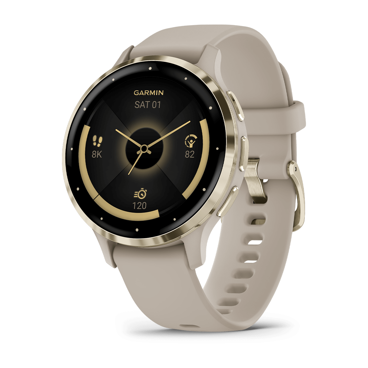 Garmin Venu 3S 41mm GPS Health Smartwatch - front view , screen on