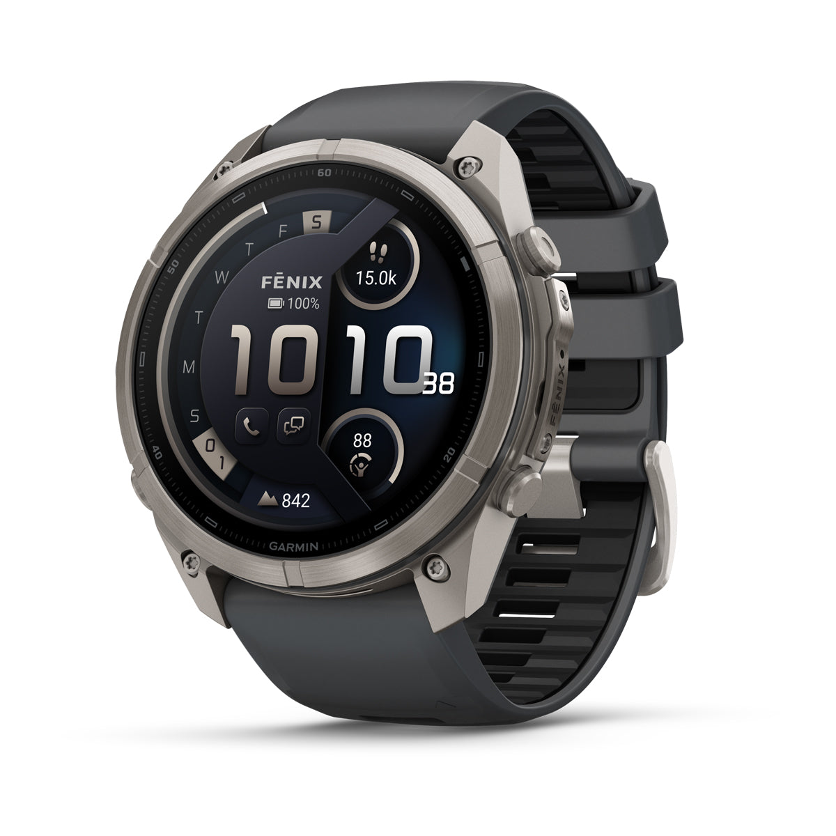 Garmin fenix 9 Pro inReach 51mm AMOLED Sapphire GPS Smartwatch - front view