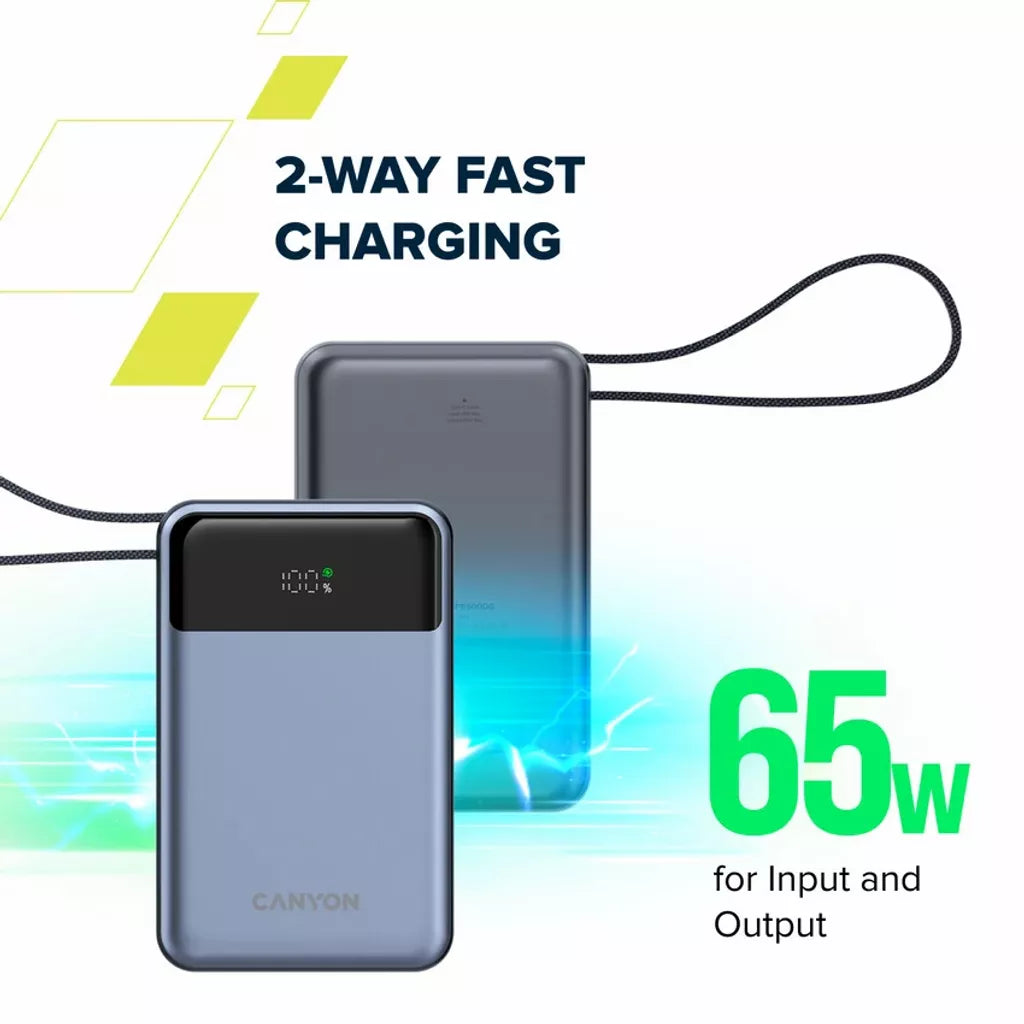 Canyon Power Bank OnPower PB-600 20,000mAh | CNS-CPB600DG Canyon Powerbank Euronics Ireland