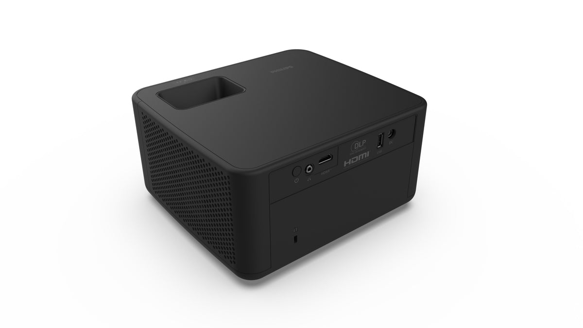 Philips GamePix 900 4K DLP Gaming Projector, 240Hz - Black - rear view with ports