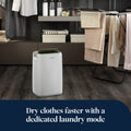 De'Longhi Tasciugo AriaDry Evo 12L Dehumidifier - White - laundry mode for drying clothes