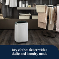 De'Longhi Tasciugo AriaDry Evo 16L Dehumidifier - White - laundry mode for drying clothes